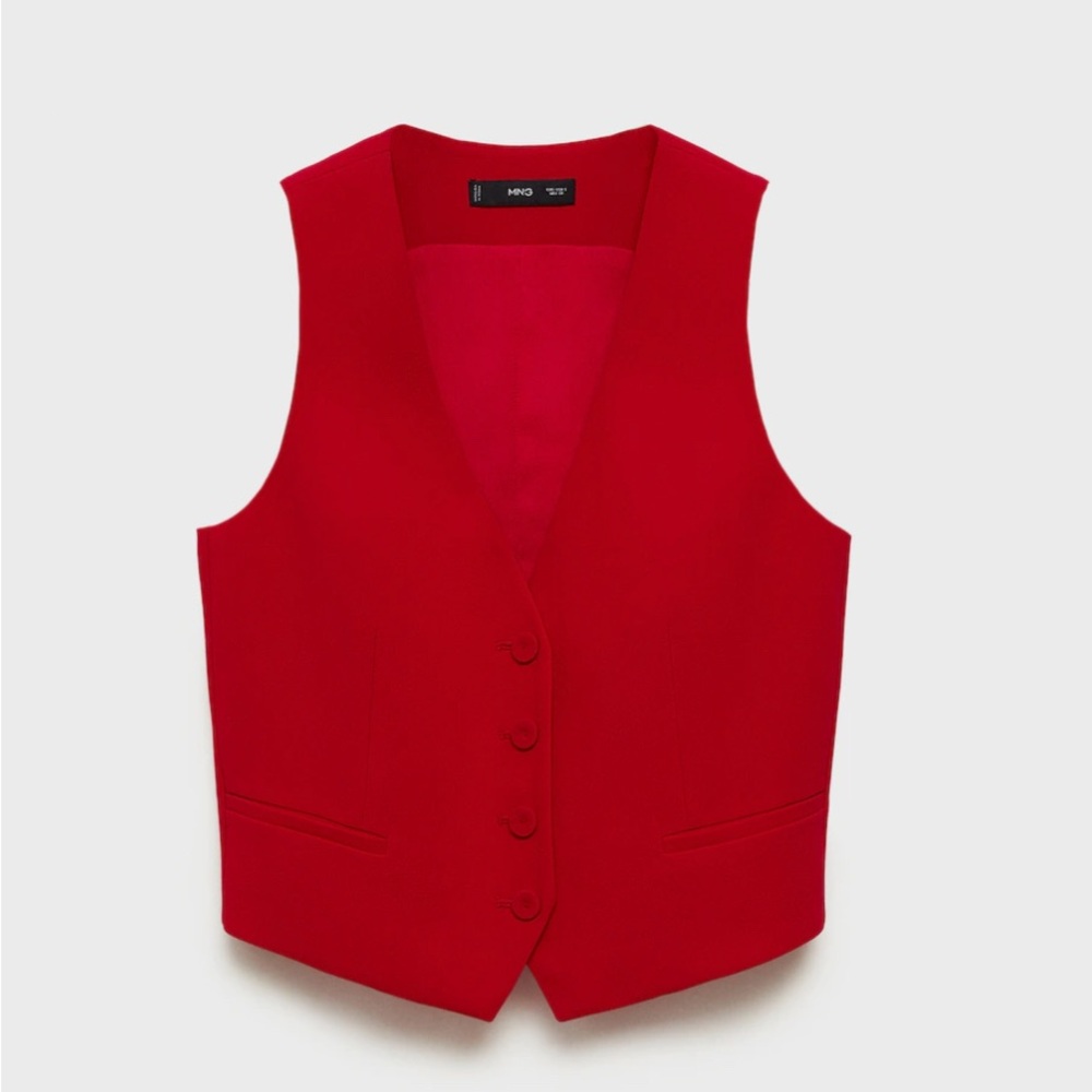 Mango Red Sleeveless Vest